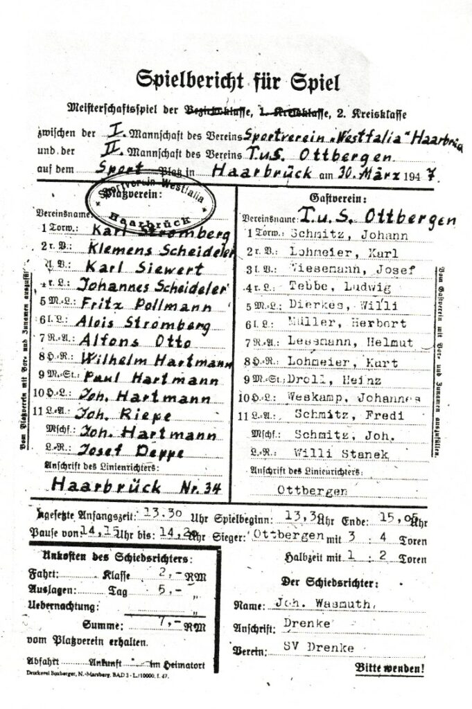 Spielbericht 1947
